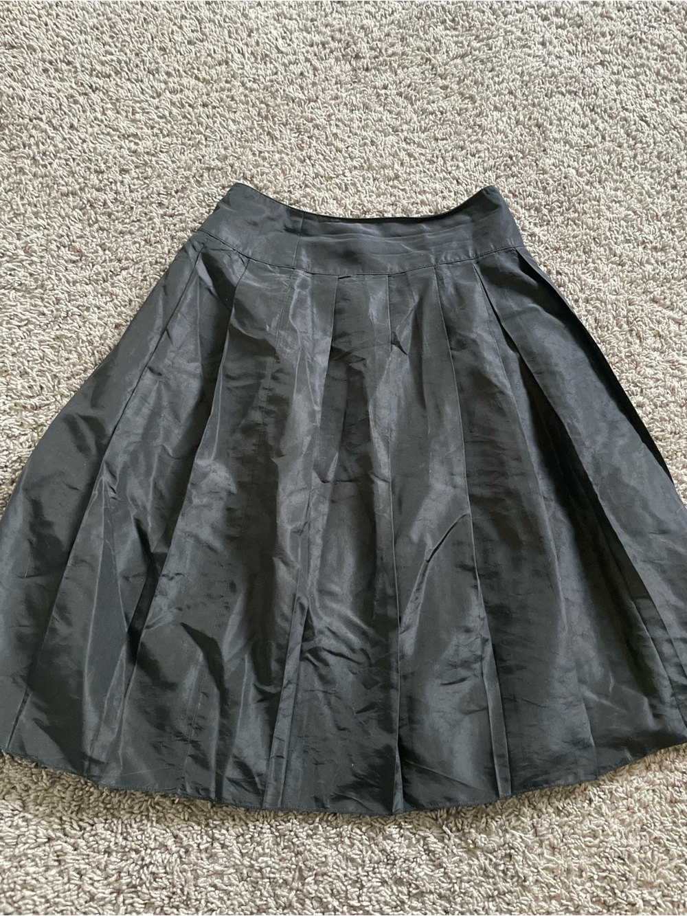 Rickie Freeman Teri Jon - Womens Black Midi Pleated Skirt 100% Silk